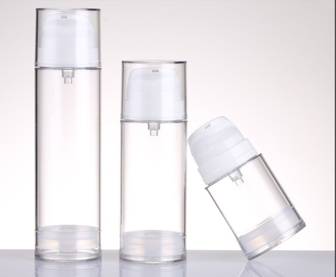 بطری های سفر بدون هوا پیچ بر روی شفاف AS بطری بدون هوا 30ml 50ml