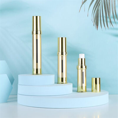 تامین کننده چینی بطری لوازم آرایشی پلاستیکی لوکس نقره ای 15 میلی لیتر 30 میلی لیتر 50 میلی لیتر پمپ سرم پلاستیکی بدون هوا خالی توسط Kinpack