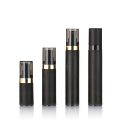 بطری بدون هوا سیاه 15ml 30ml 50ml بطری های آرایشی بدون هوا پلاستیکی