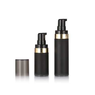 بطری بدون هوا سیاه 15ml 30ml 50ml بطری های آرایشی بدون هوا پلاستیکی